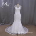 2016 Cap Sleeve Sheer Back Sweetheart Mermaid Lace Wedding Dresses